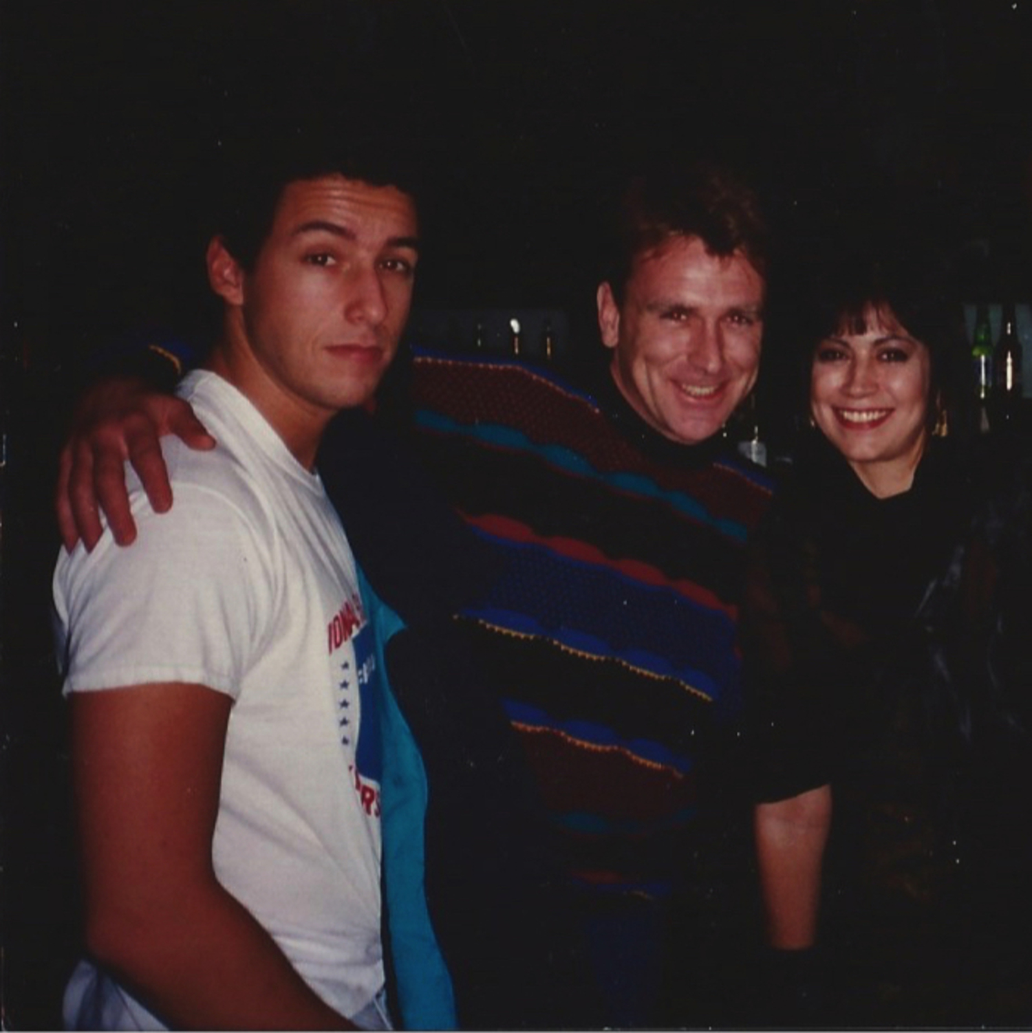 Caroline Hirsch with Adam Sandler and Colin Quinn at Caroline's in Chelsea. COURTESY NEW YORK COMEDY FESTIVAL