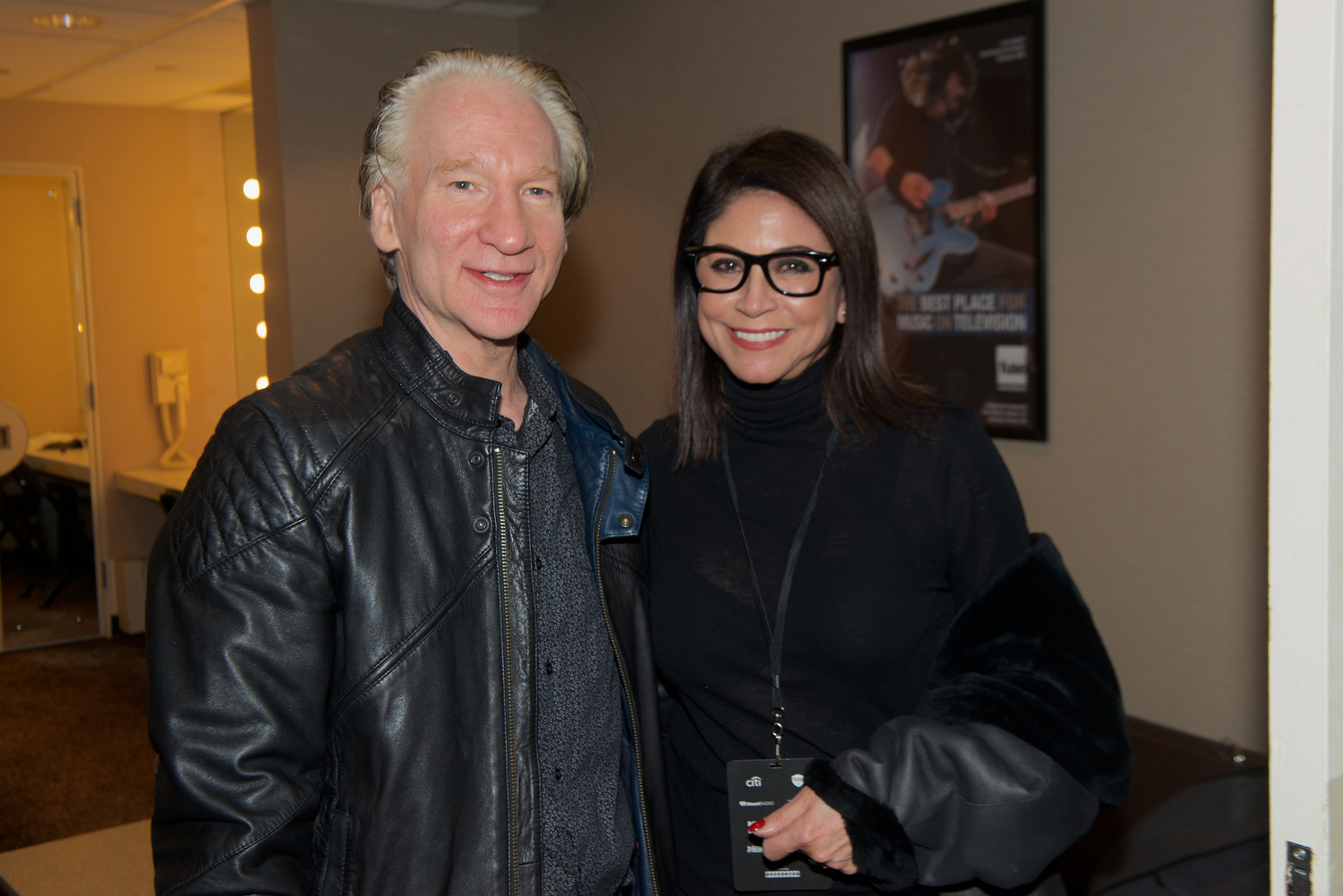 Caroline Hirsch and Bill Maher. COURTESY NEW YORK COMEDY FESTIVAL