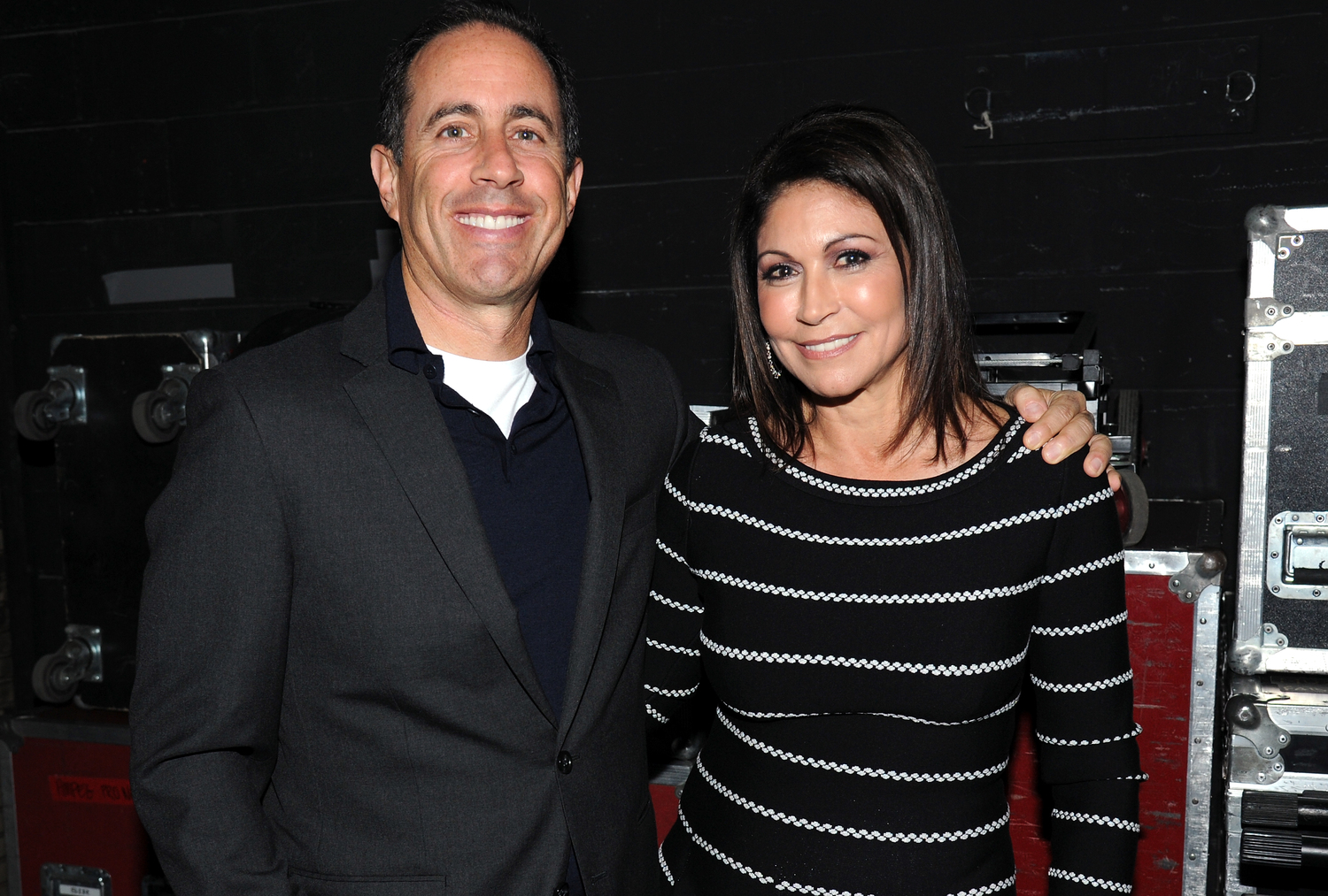 Caroline Hirsch and Jerry Seinfeld. COURTESY NEW YORK COMEDY FESTIVAL