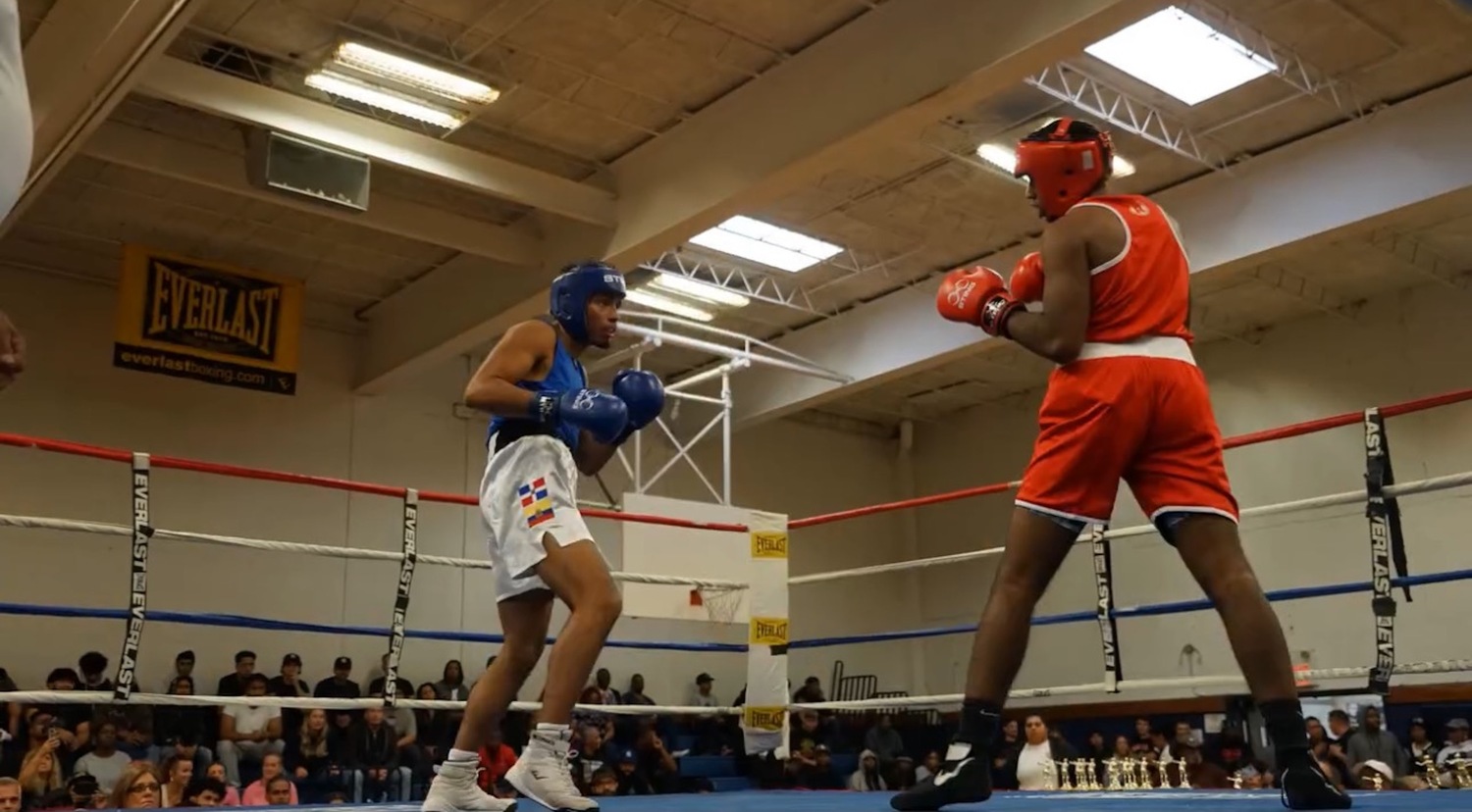 Chris Atancuri during his first official fight. COURTESY CHRIS ATANCURI