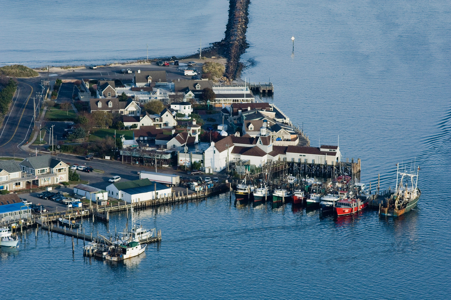 Gosman's Restaurant, Fish Market, Dock, and associated retail stores are seen in 2006.  DOUG KUNTZ