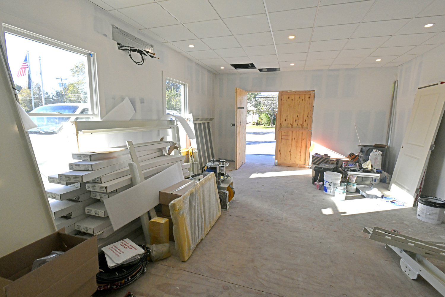 A new addition and renovations to the Hampton Bays American Legion is currently underway.   DANA SHAW