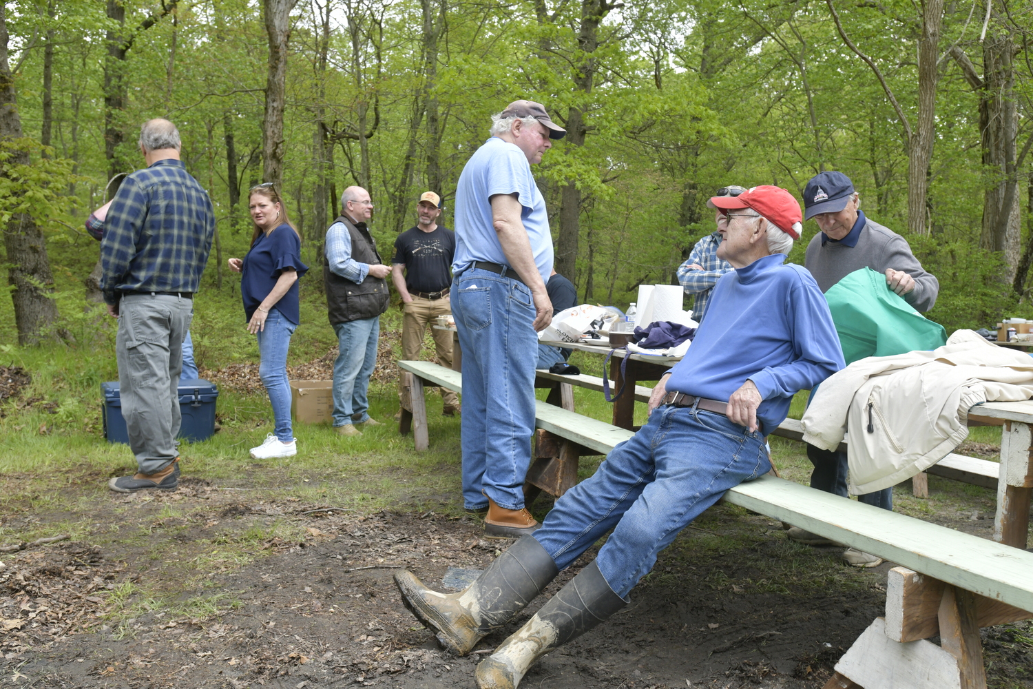 Members of the  Hunters Garden Association gather in May. DANA SHAW