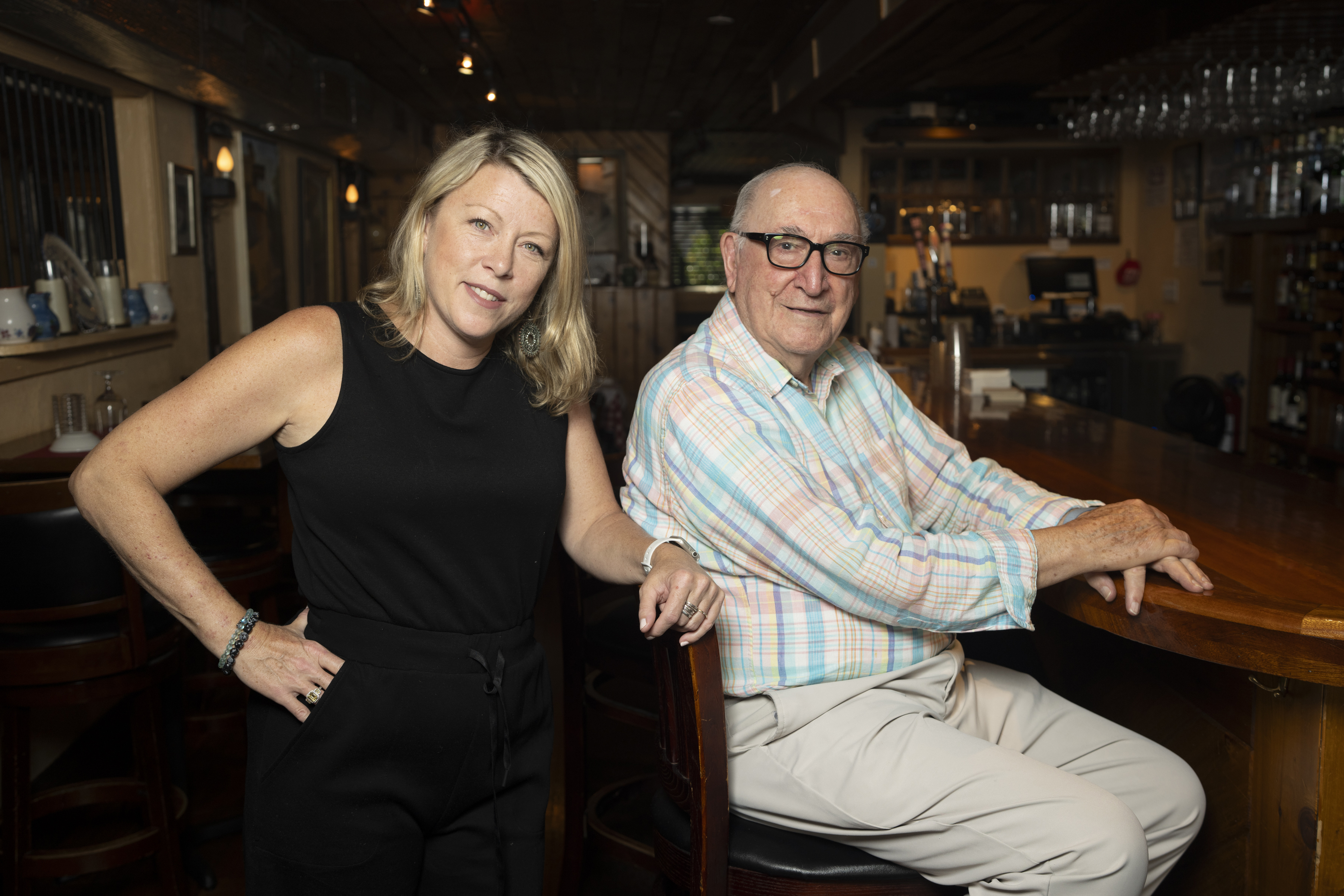 Jack Tagliasacchi with his daughter, Amber, at the bar of Il Capuccino. LORI HAWKINS