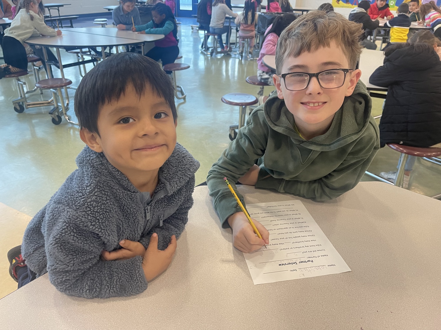 John M. Marshall Elementary School students work together in the East Hampton district's dual language program. COURTESY KAREN KUNETH