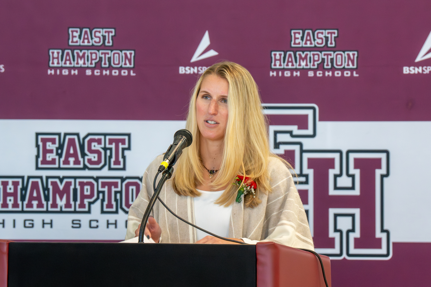 Ashley West, who graduated in 2012, talks about her time spent at East Hampton.   RON ESPOSITO