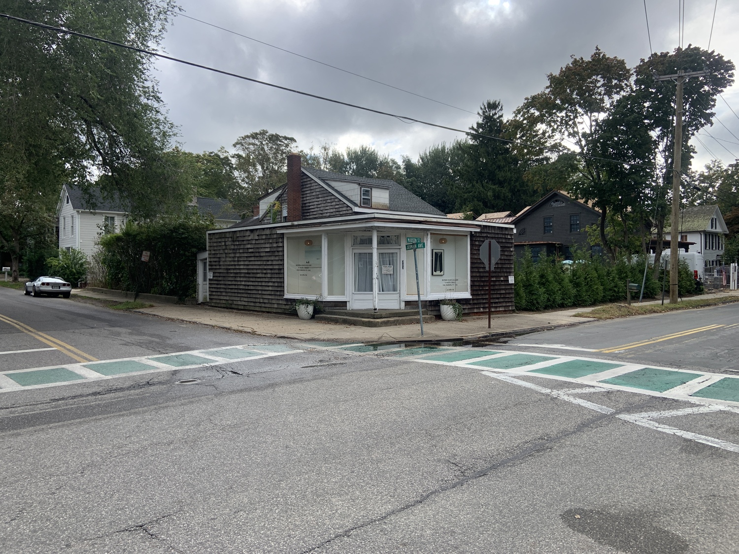 A second-floor addition will be added to the building that once housed Bob Hand's decoy carving studio at the corner of Madison Street and Jermain Avenue in Sag Harbor. STEPHEN J, KOTZ