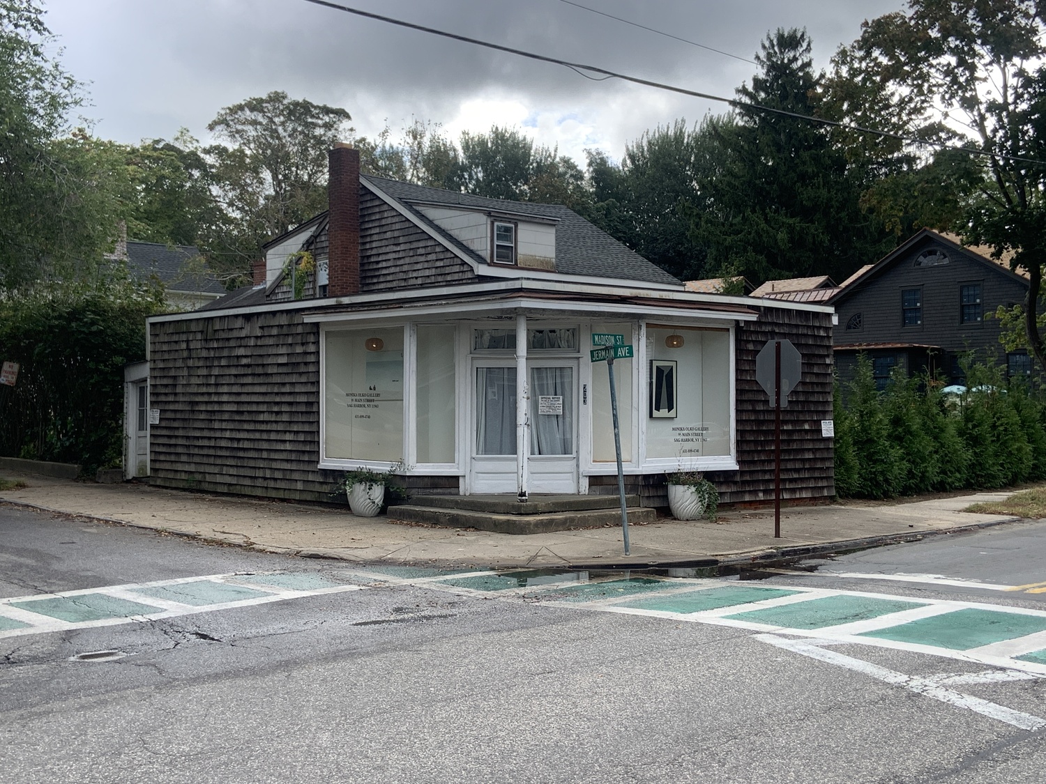 A second-floor addition will be added to the building that once housed Bob Hand's decoy carving studio at the corner of Madison Street and Jermain Avenue in Sag Harbor. STEPHEN J, KOTZ