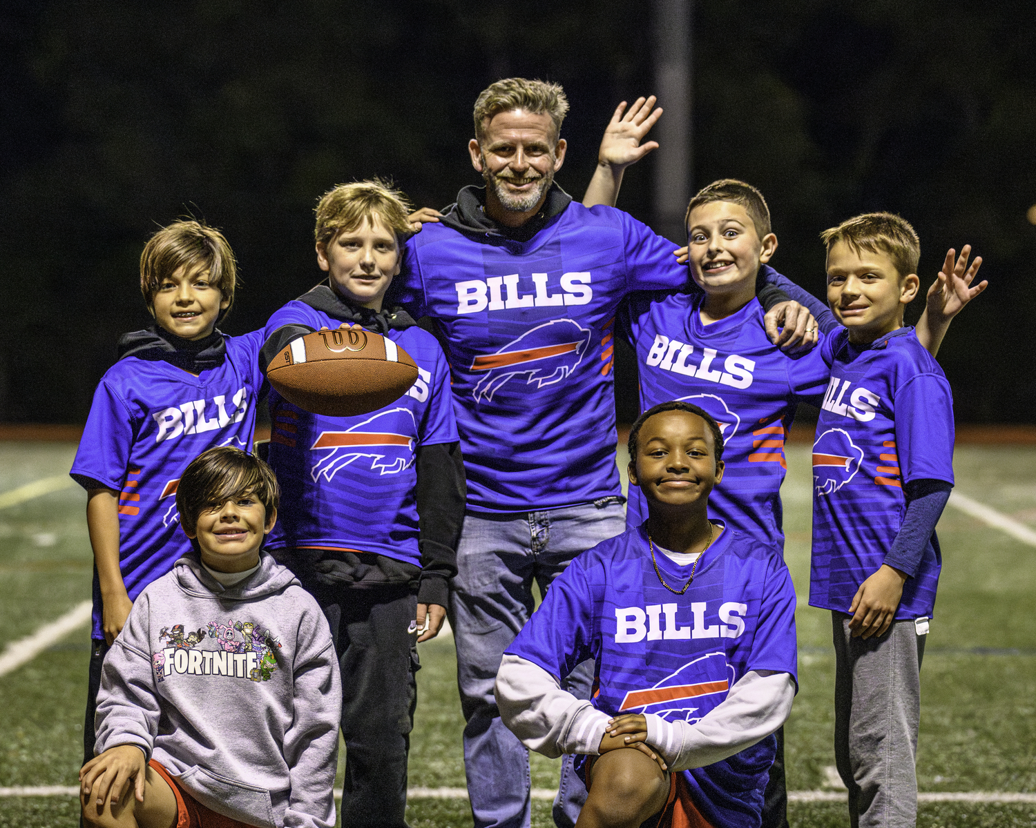 At halftime of Friday night's game, the Hampton Bays Flag Football League was honored.   MARIANNE BARNETT