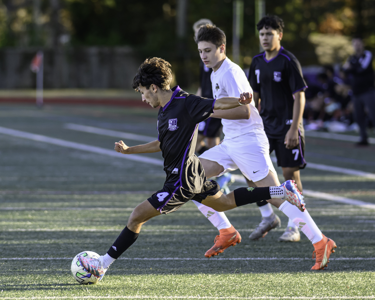 Hampton Bays junior Brandon Guevara rears back with a shot.  MARIANNE BARNETT