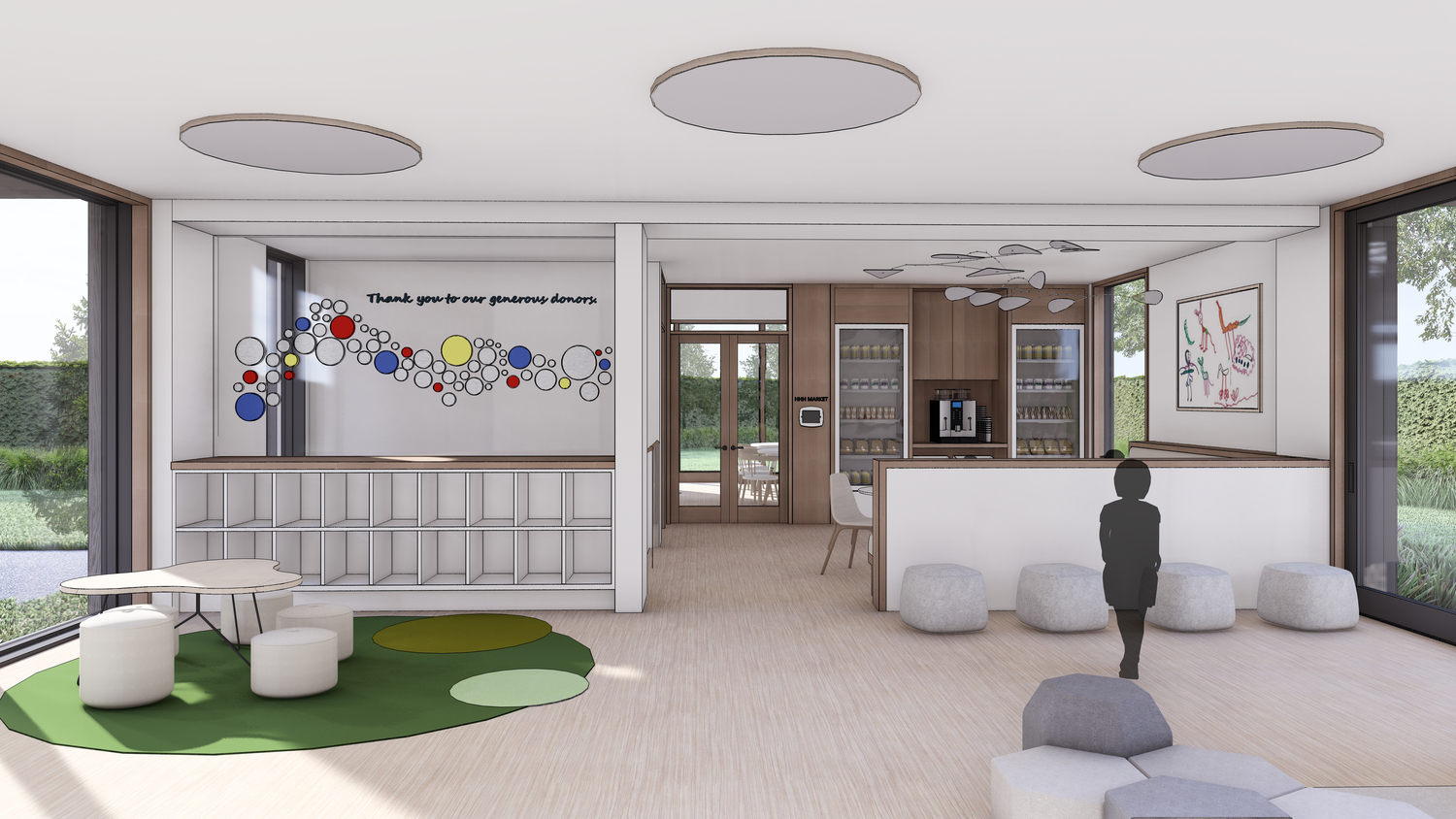 The common area of the new Hudson's Helping Hands center in Water Mill. COURTESY DANIEL THORP