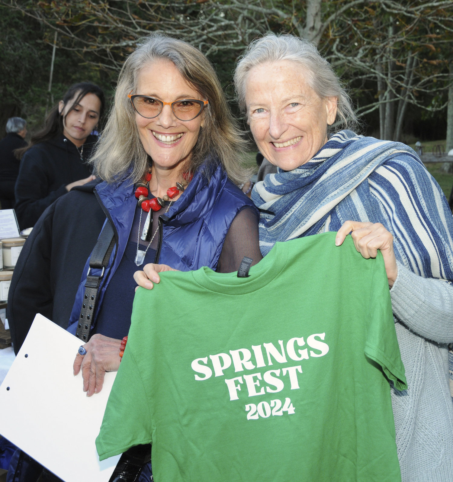 Joanne Friedland Roberts and Laurie Lambrecht at Springs Fest on Sunday. RICHARD LEWIN