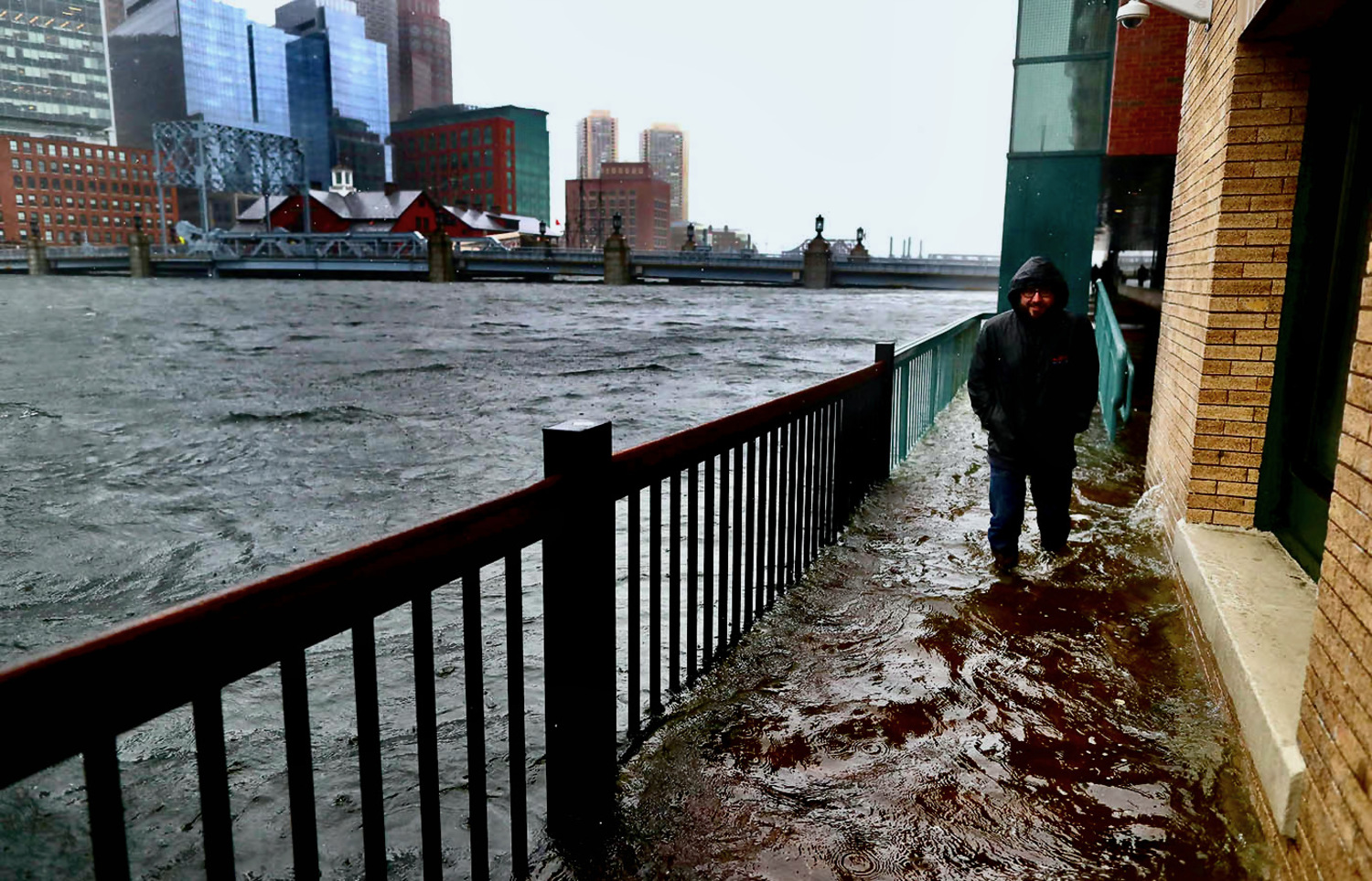 A scene from David Abel’s new documentary “Inundation District,” which delves into Boston’s newest waterfront development and the threat it faces due to sea level rise. COURTESY DAVID ABEL