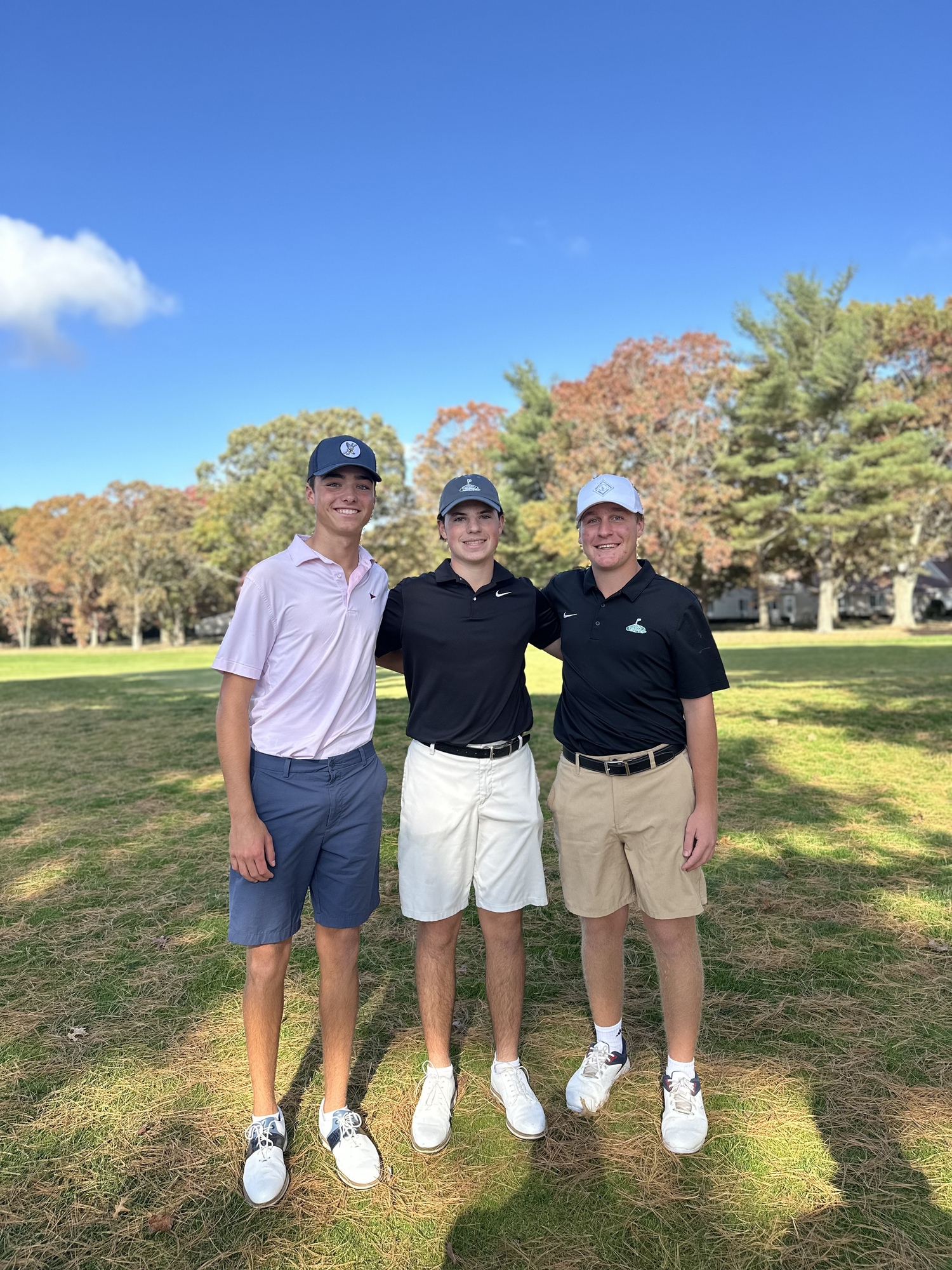 Hurricanes Owen Jessop, left, Zach Berger and Reid Groth. Berger was county champion, Jessop runner up and Groth placed sixth to qualify for states.   COURTESY JOSH BERGER