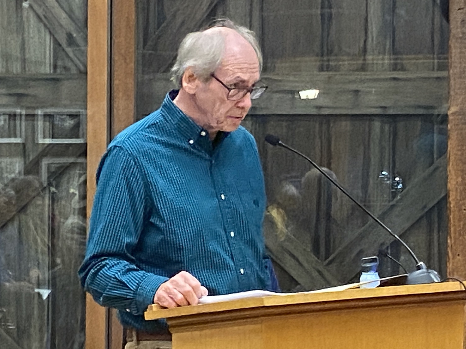 Francis Bock, clerk of the East Hampton Town Trustees, told the Town Board that acquisition of 66 Wainscott Main Street would be a step toward restoring Wainscott Pond to ecological health. CHRISTOPHER WALSH