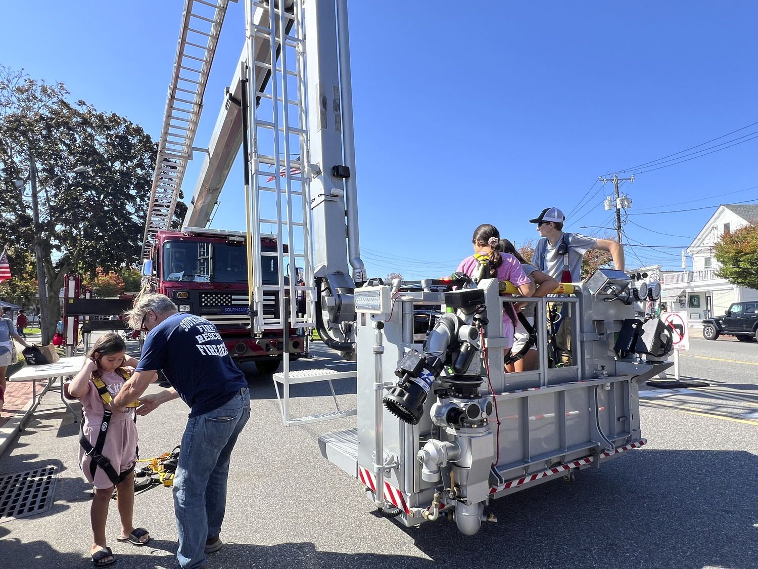 The Southampton Fire Department give rides in the ladder bucket at SeptemberFest.