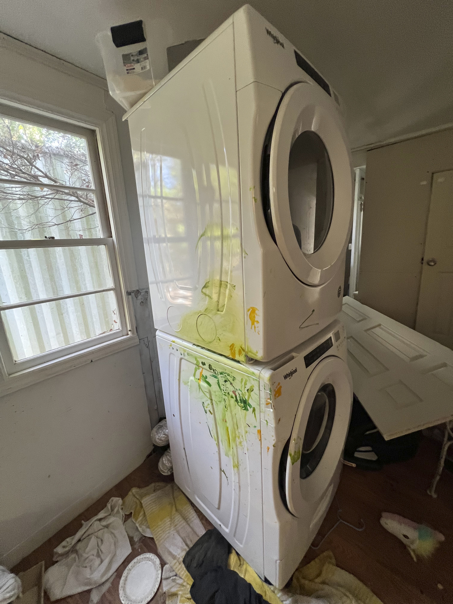 The washer and dryer in the kitchen.  DANA SHAW