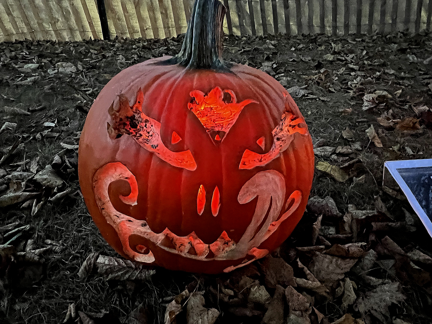 Carvings at the Bridgehampton Lions Club contest on Monday evening.