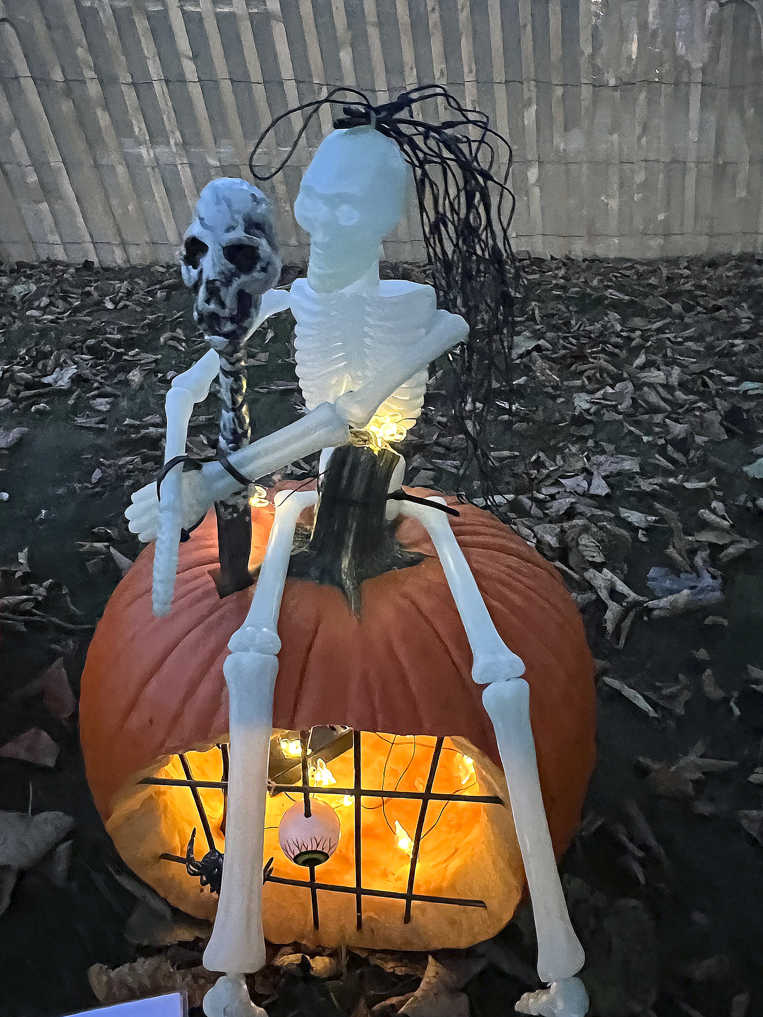 Carvings at the Bridgehampton Lions Club contest on Monday evening.