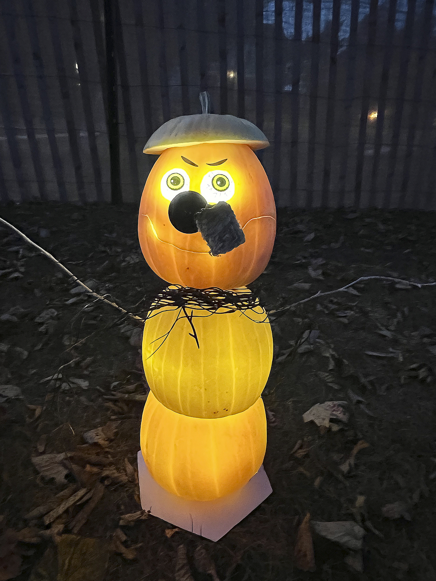 Carvings at the Bridgehampton Lions Club contest on Monday evening.