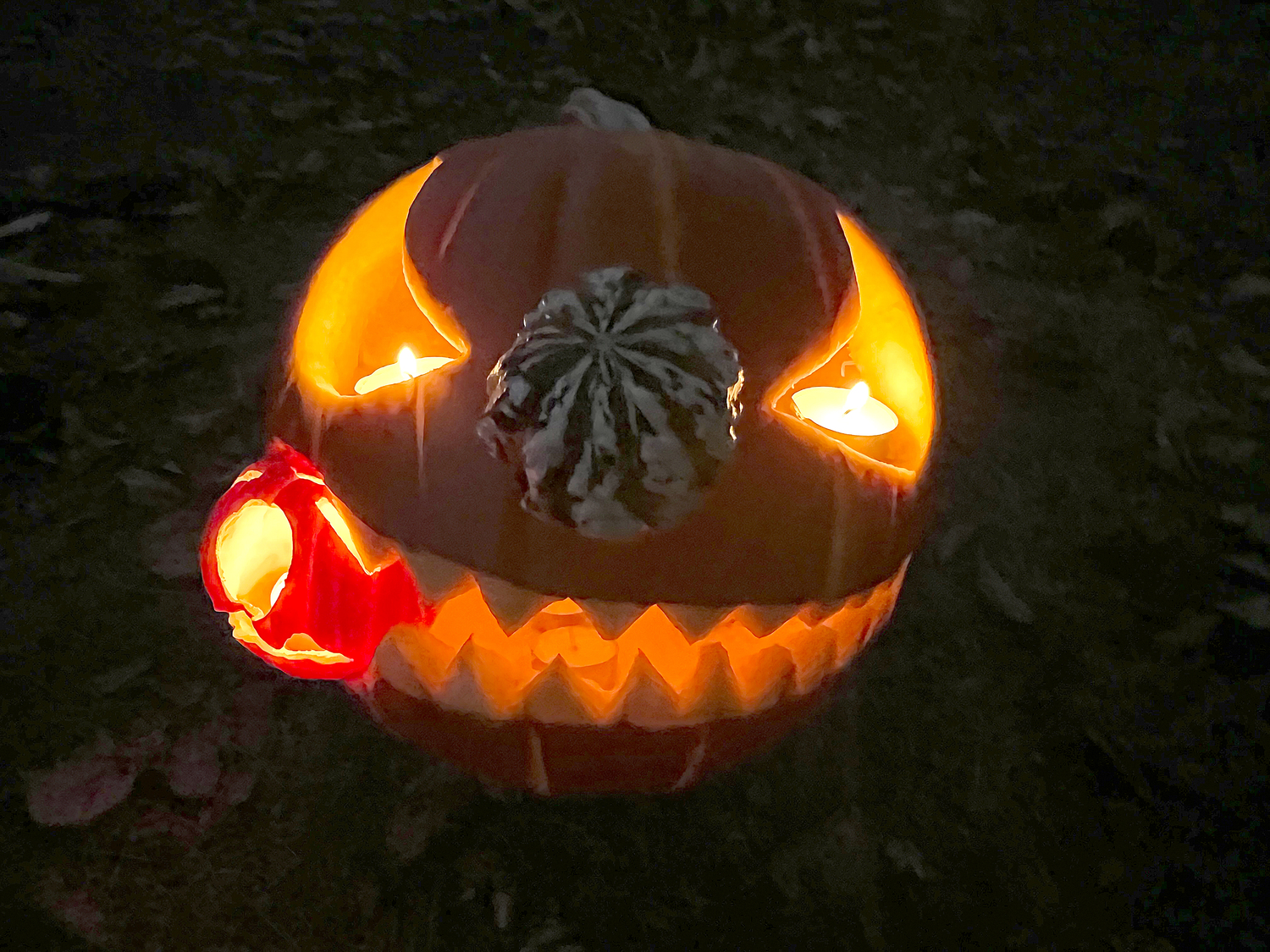 Carvings at the Bridgehampton Lions Club contest on Monday evening.