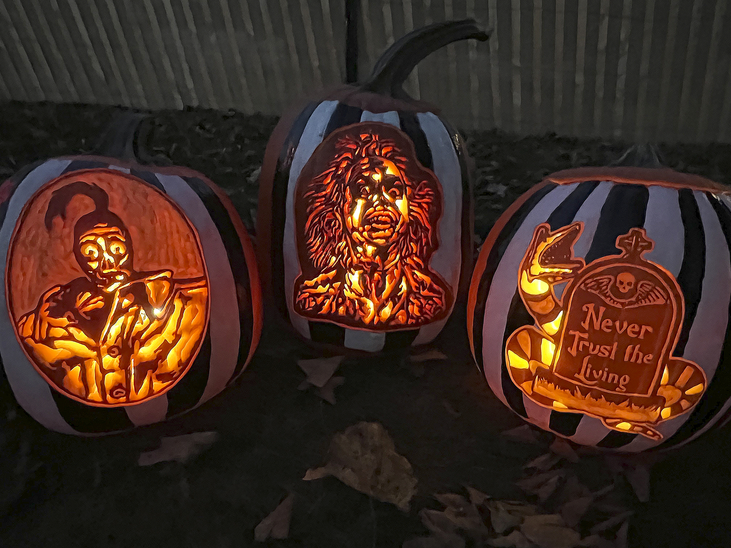 Carvings at the Bridgehampton Lions Club contest on Monday evening.