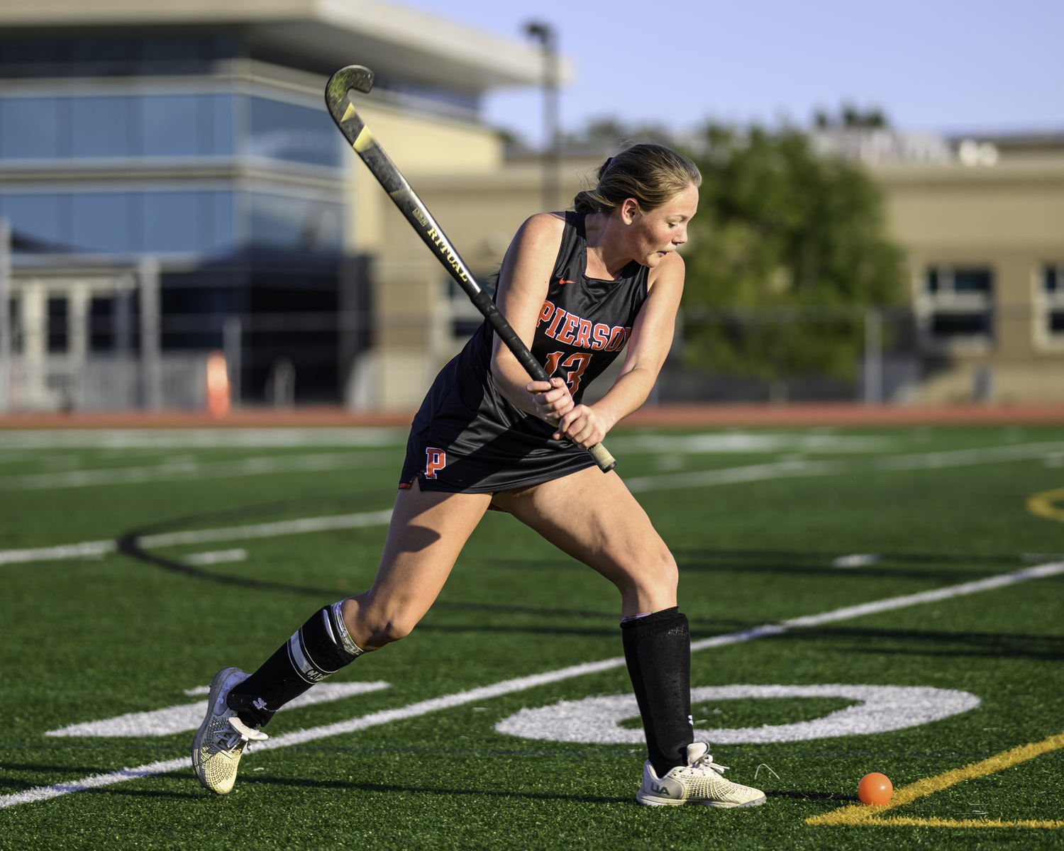 Pierson junior Cali Wilson goes to send in a ball.   MARIANNE BARNETT