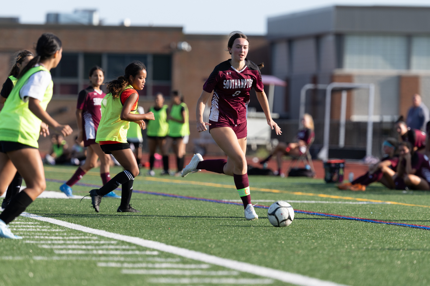 Southampton senior Emma Vail brings the ball down the field.   SOUTHAMPTON SCHOOL DISTRICT/RON ESPOSITO