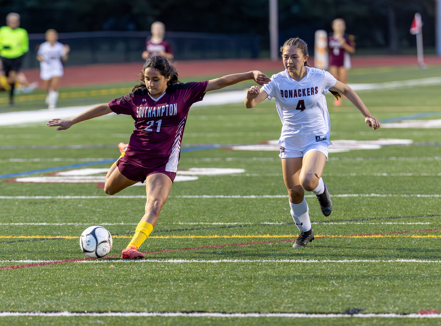 Southampton freshman Sabrina Calderone rears back to shoot. 
SOUTHAMPTON SCHOOL DISTRICT/RON ESPOSITO