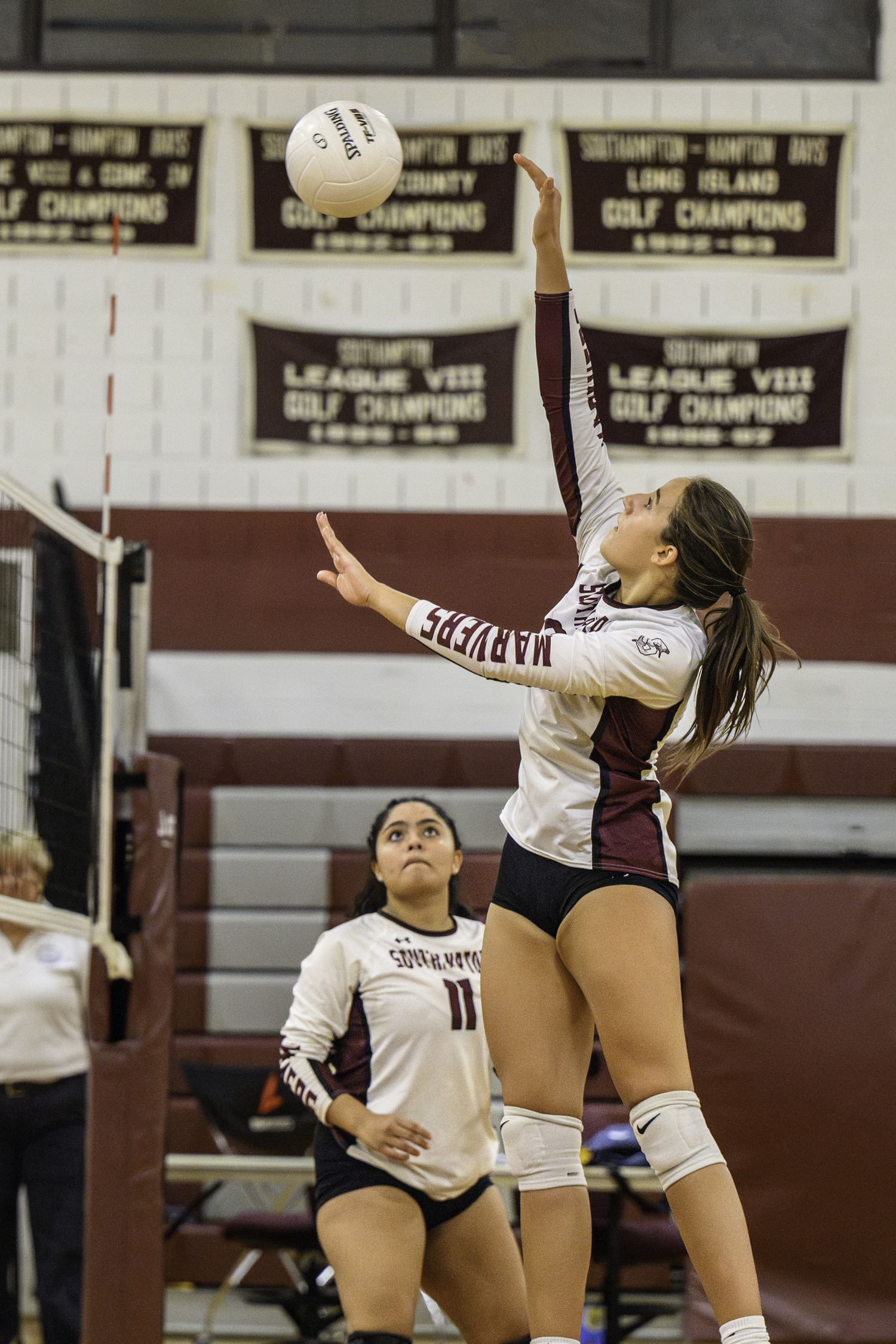 Senior middle hitter Bea Pariz spikes the ball. MARIANNE BARNETT