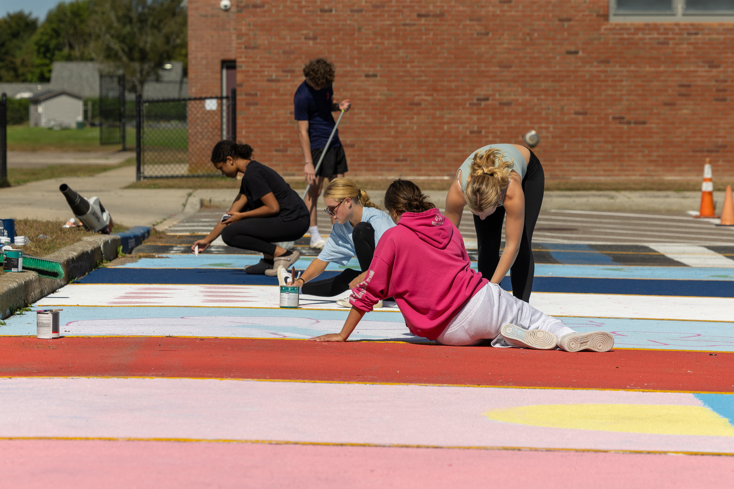 Members of Southampton High School’s Class of 2025 recently personalized their parking spots, bringing school spirit and a colorful vibe to the senior parking lot. The tradition for the high school started three years ago. COURTESY SOUTHAMPTON SCHOOL DISTRICT