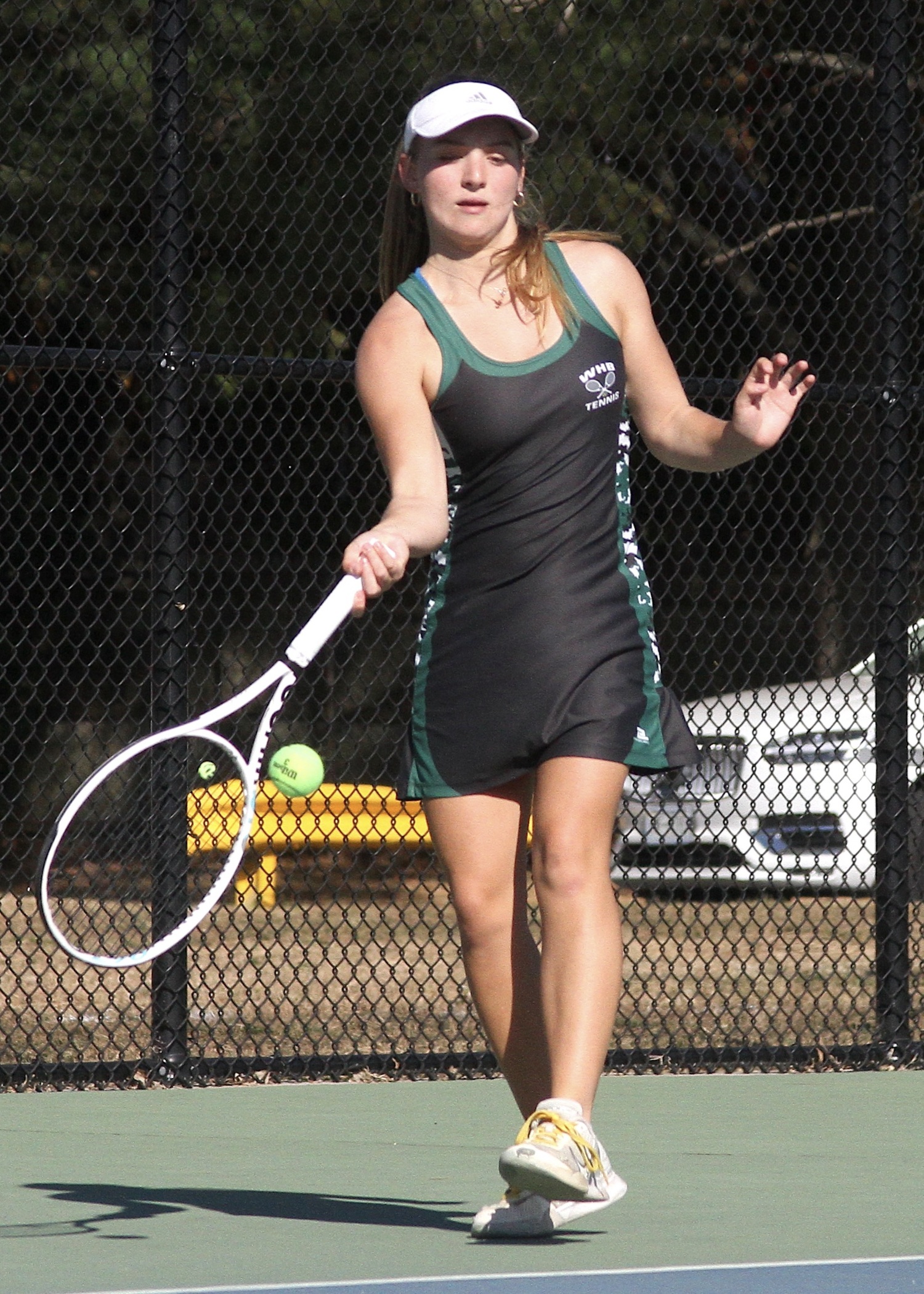 Senior Matilda Buchen in the Suffolk County doubles final. DESIRÉE KEEGAN