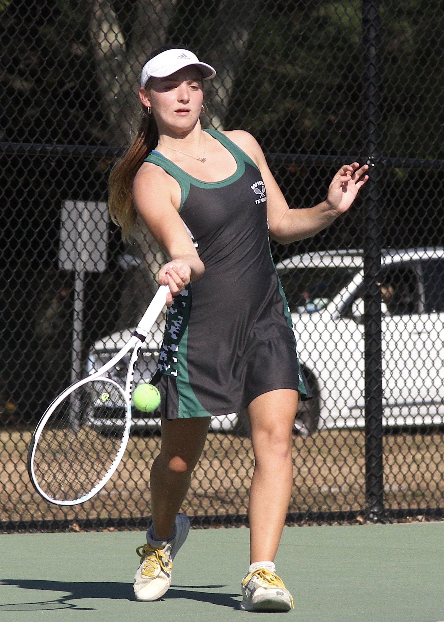 Senior Matilda Buchen in the Suffolk County doubles final. DESIRÉE KEEGAN