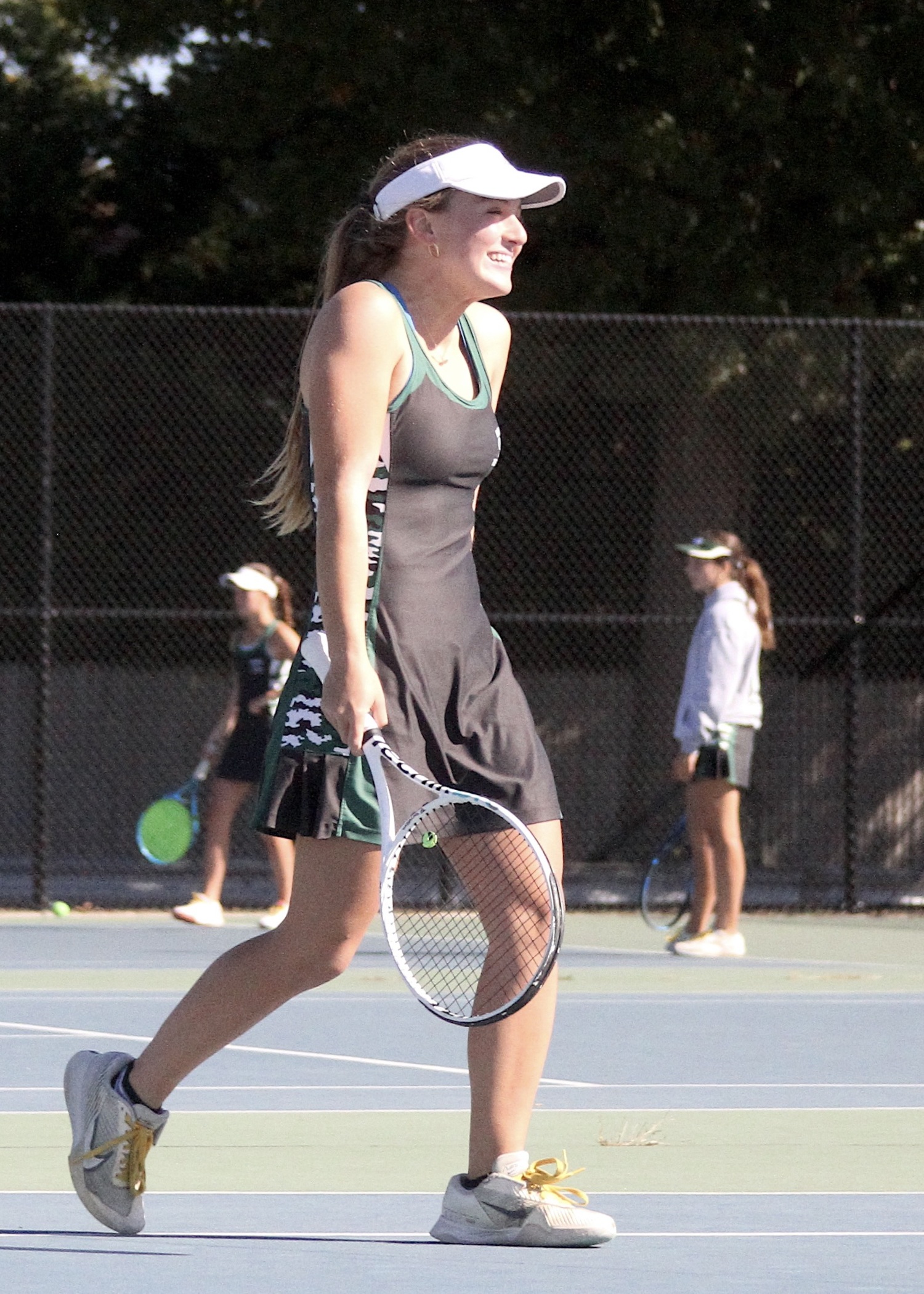 Senior Matilda Buchen smiles after a point in the semifinal round. DESIRÉE KEEGAN