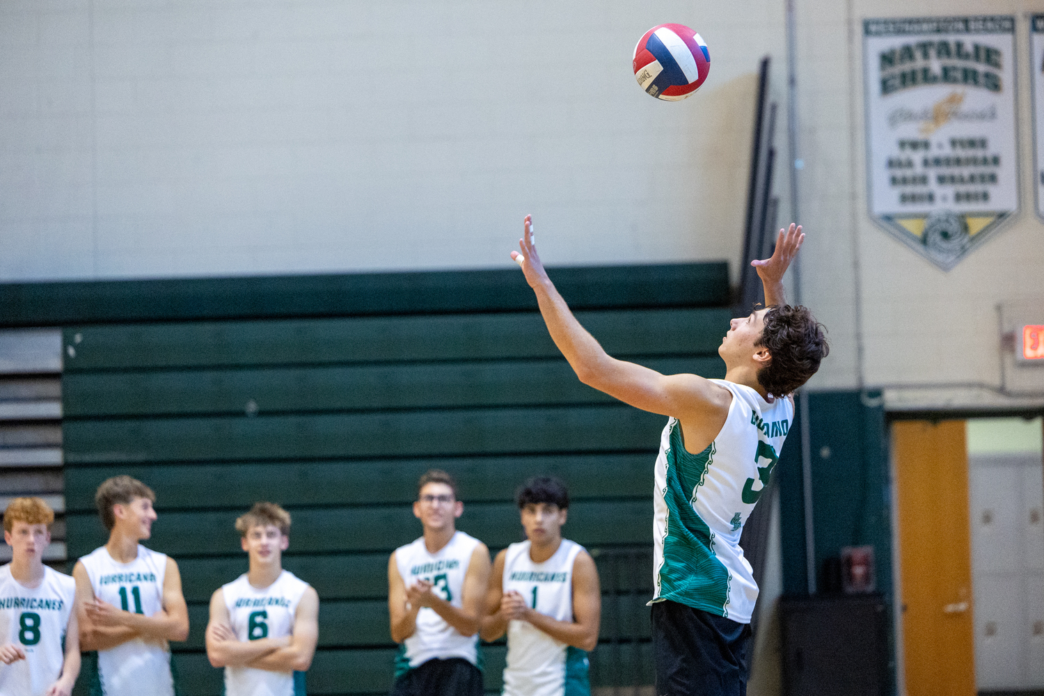 Junior setter Cameron Giordano serves. RON ESPOSITO