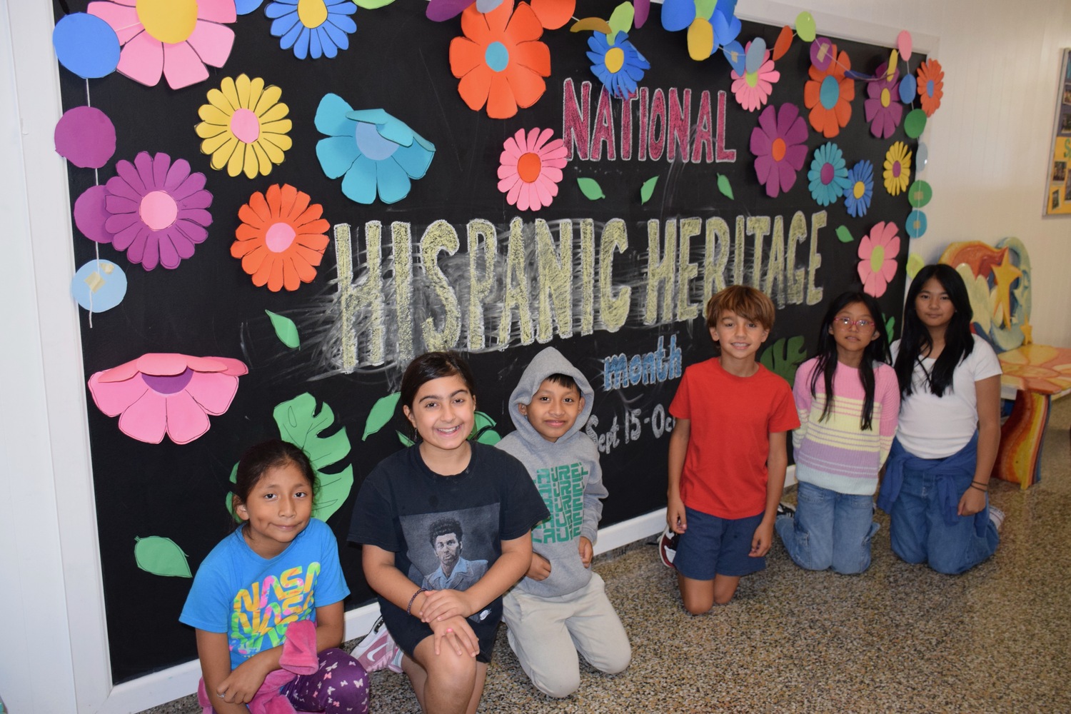 Westhampton Beach Elementary School is celebrating Hispanic Heritage Month through a variety of activities. Students are sharing biographies of famous Latinos and Latinas over the school’s public address system and on display boards in their school’s hallways. They have also been reading books and watching videos on the importance of Hispanic Heritage Month and the different cultures and traditions within Spanish speaking countries. Additionally, in Spanish class, they have been talking about symbols of Hispanic culture. COURTESY WESTHAMPTON BEACH SCHOOL DISTRICT