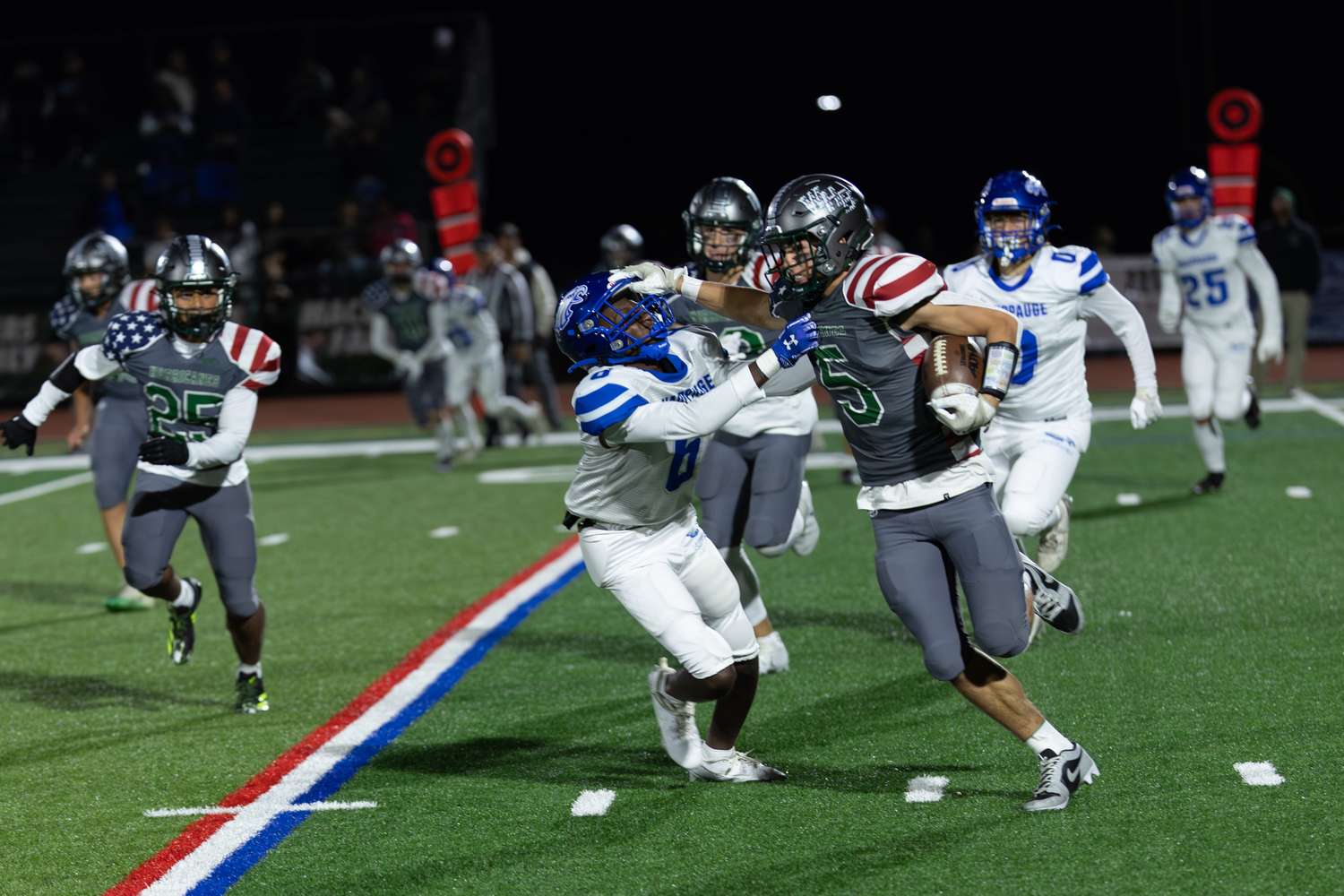 Senior wide receiver Brady Spanbock takes off with the ball. RON ESPOSITO