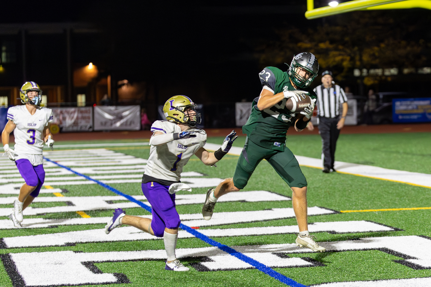 Junior wide receiver Patrick Fay catches a touchdown pass in the end zone. RON ESPOSITO