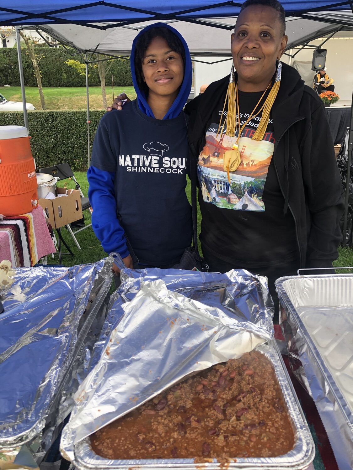 Denise Smith serving up venison at Native American Heritage Day in Southampton. It’s healthy, very free range and hunting it locally helps cull the deer population. Check out her catering company, Native Soul. JENNY NOBLE