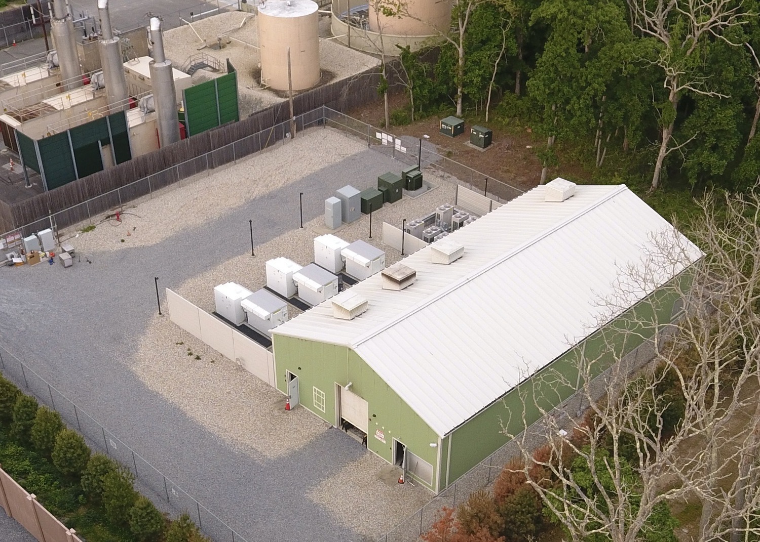 The BESS facility at the Cove Hollow power substation in East Hampton.