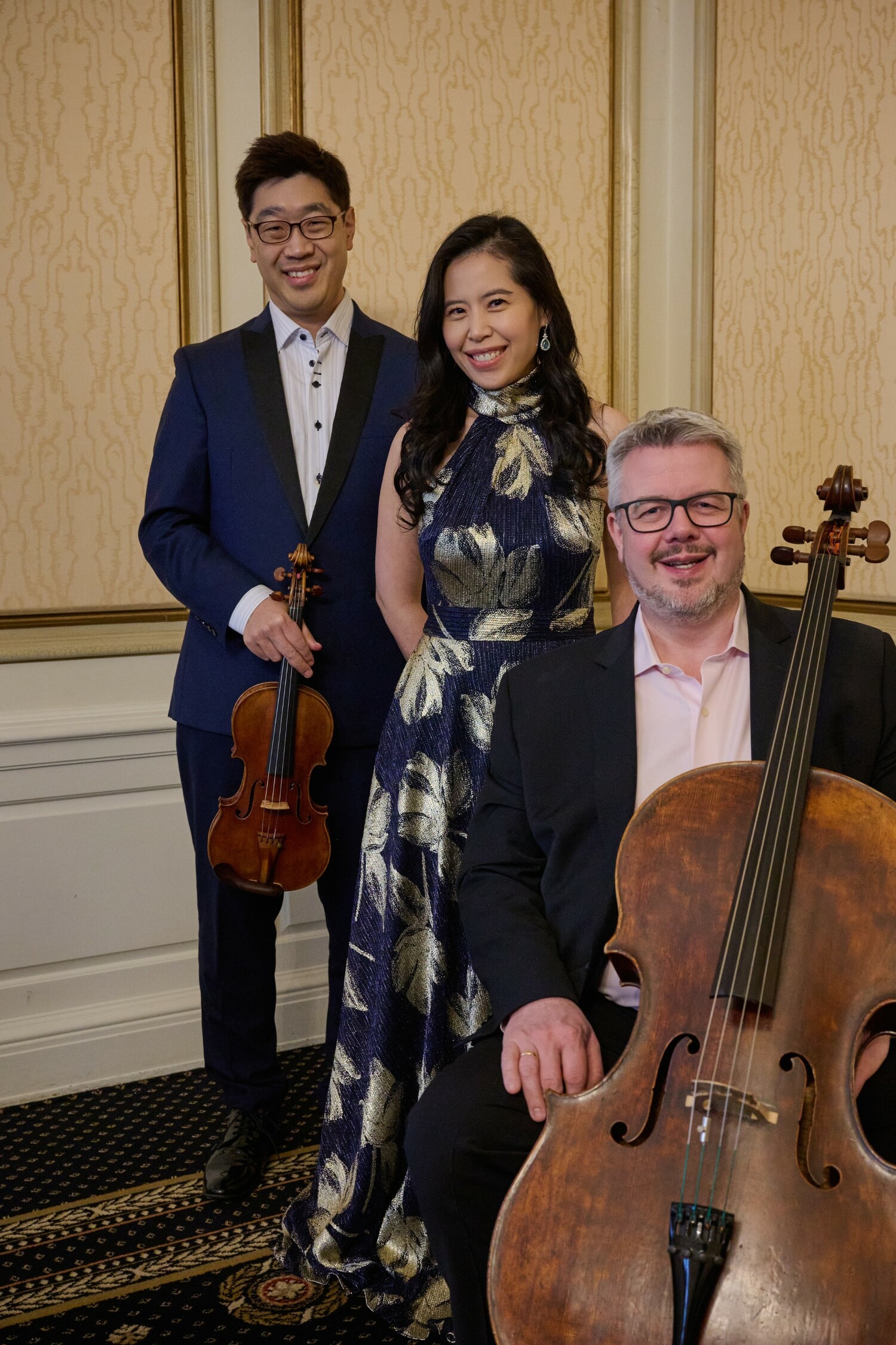 On November 16, Chien Kim Watkins Trio, violinist Soovin Kim, pianist Gloria Chien and cellist Paul Watkins, perform “Schumann & Ravel