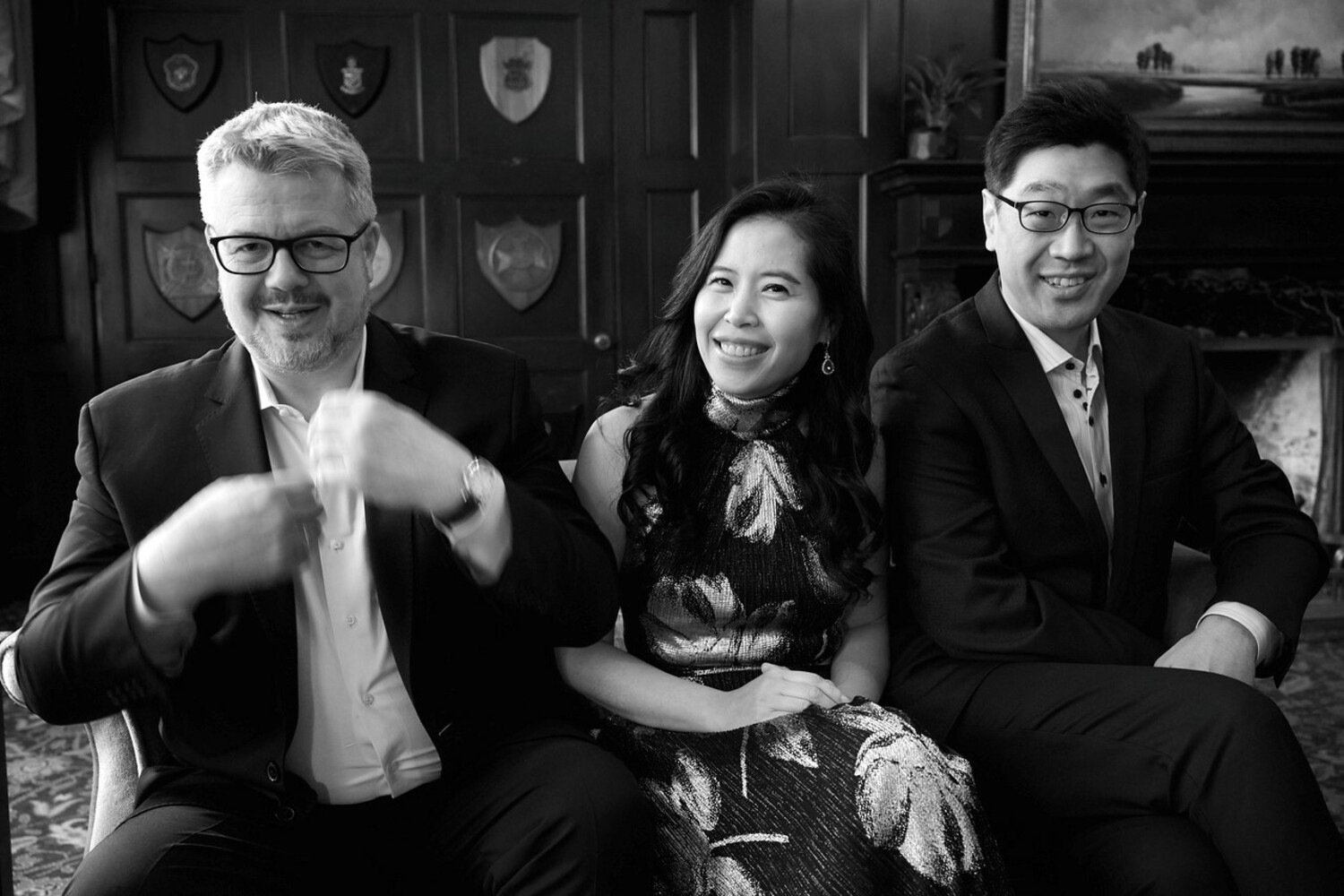 On November 16, Chien Kim Watkins Trio, cellist Paul Watkins, pianist Gloria Chien and violinist Soovin Kim, perform “Schumann & Ravel