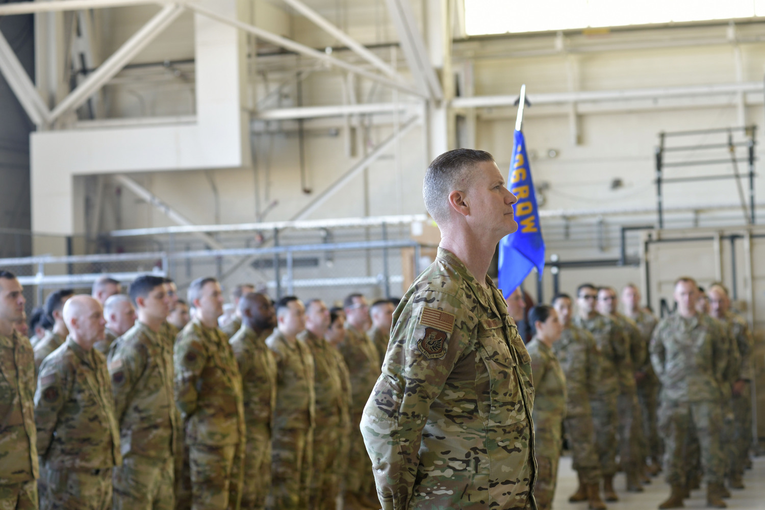 Members of the 106th Rescue Wing at the change of command ceremony on November 1.   DANA SHAW