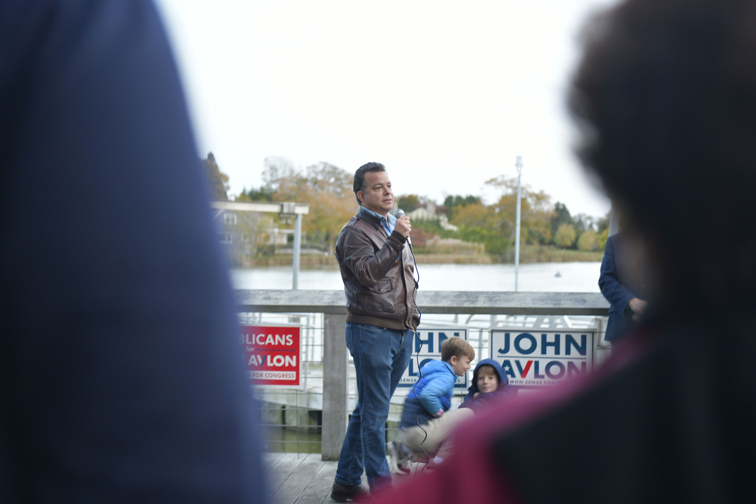 Candidate John Avlon at the rally in Agawam Park in Southampton on November 4.  DANA SHAW