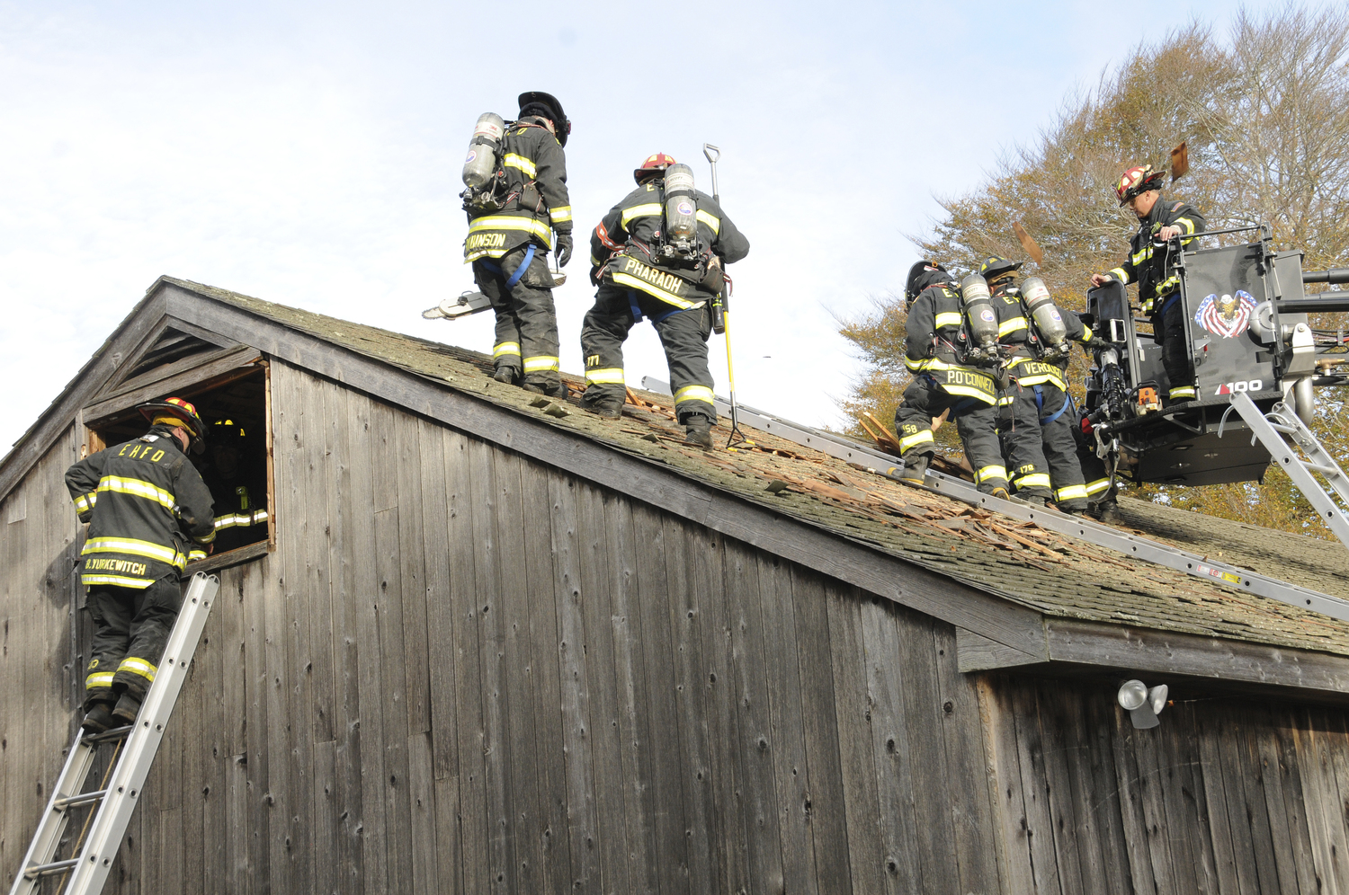 Over a period of five days, from Thursday to Monday, the landscape was drastically changed at the East Hampton Historical Society's Mulford Farm. On Thursday, Board Members, New York State Assemblyman Fred Thiele, New York State Senator Anthony Palumbo, Society Members and other fans gathered in front of the barn for a 