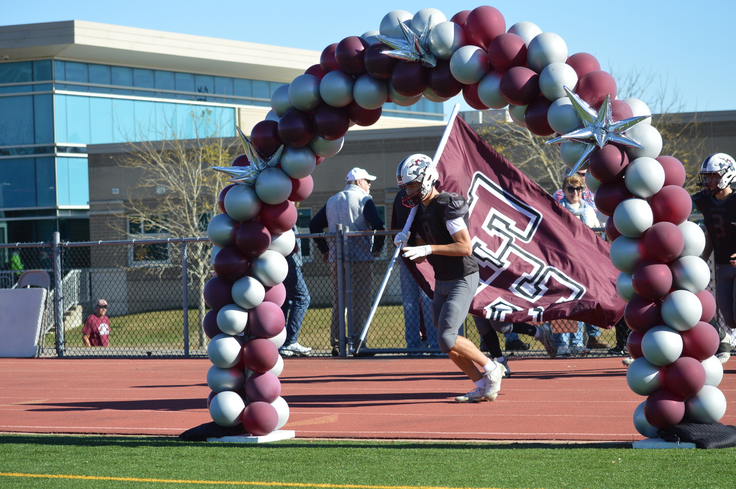 Senior James Moret leads the Bonackers out of halftime.  GAVIN MENU