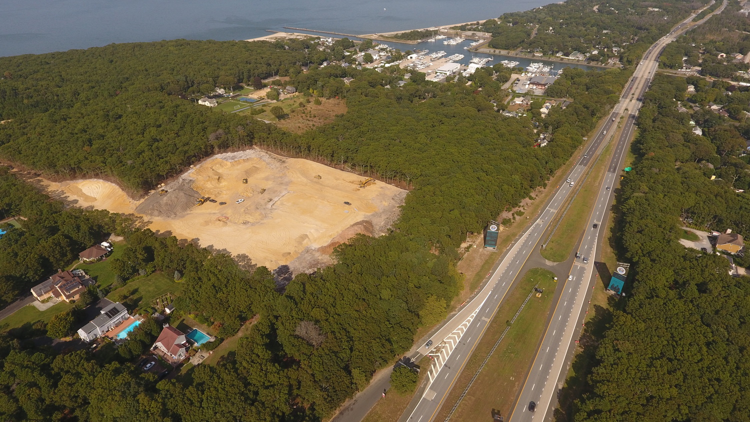 The gas station project underway in Hampton Bays.