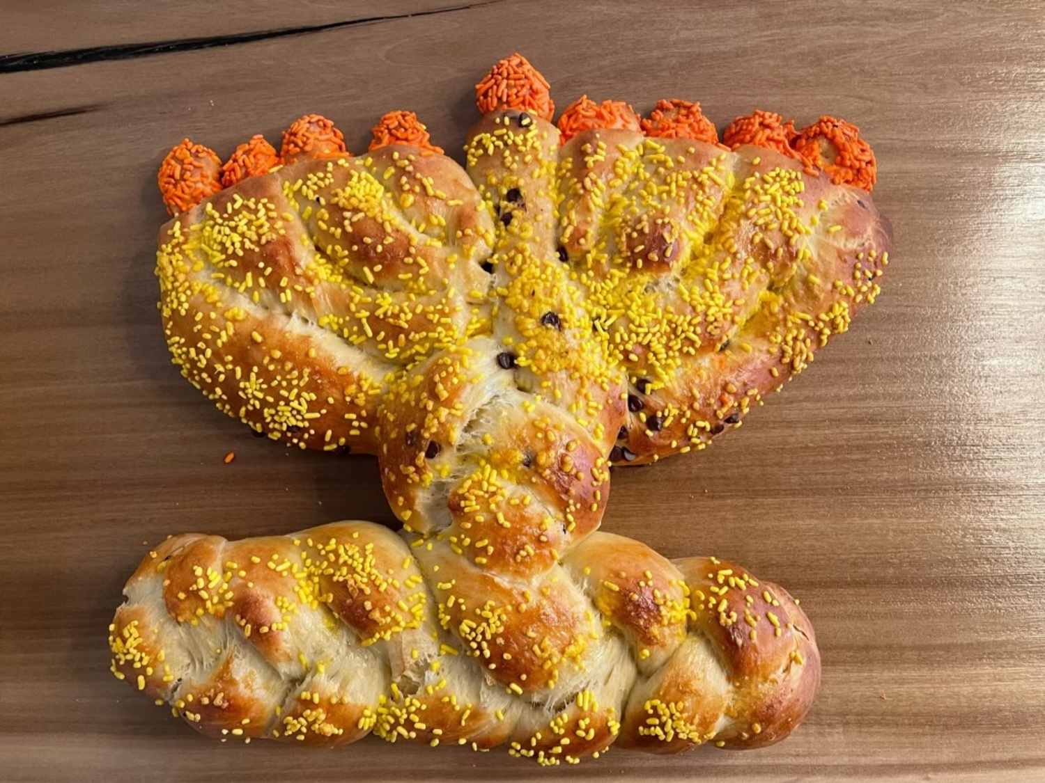 Menorah-shaped challah bread for Hanukkah.