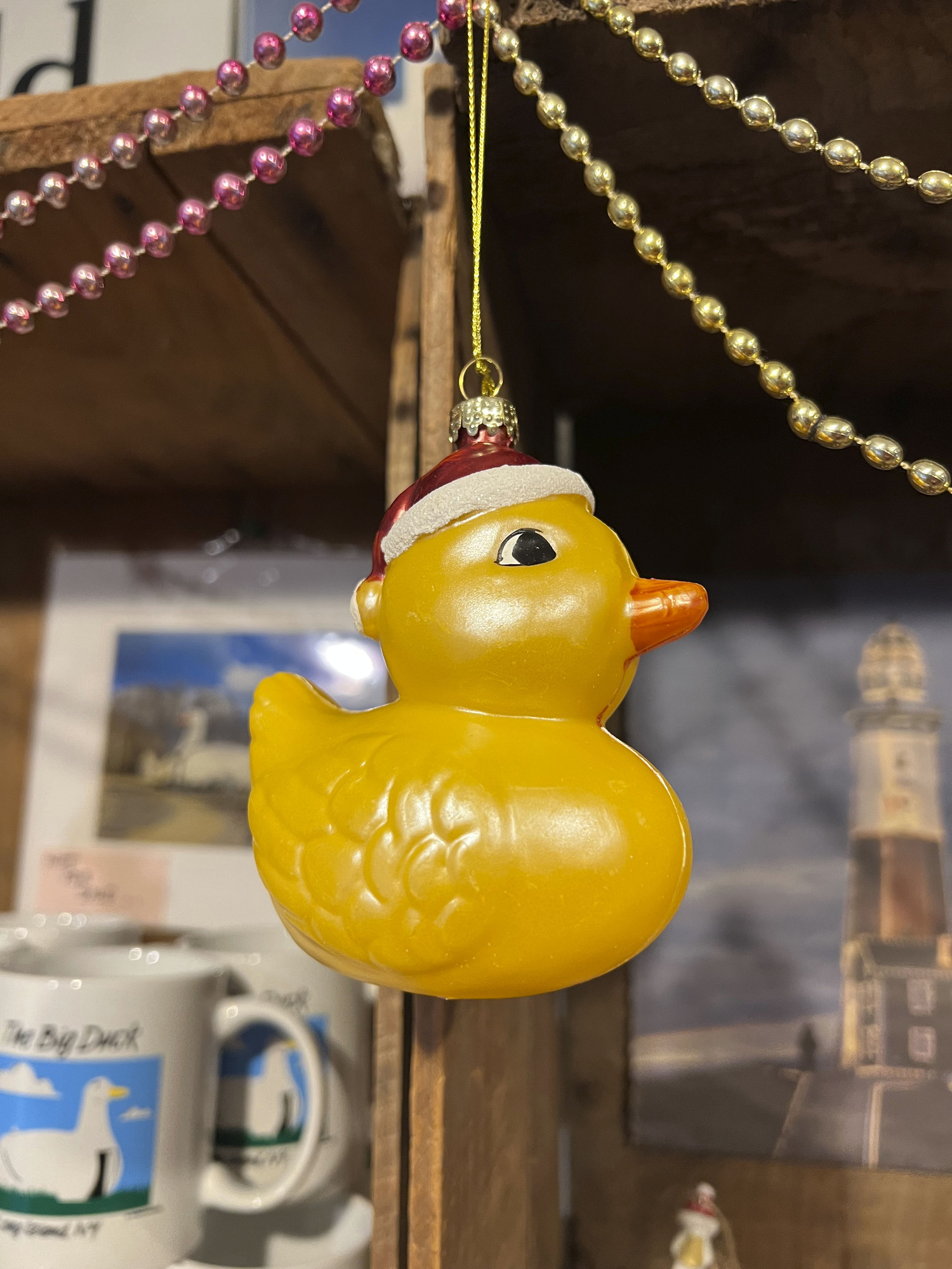 Inside The Big Duck is a gift shop, which includes festive items during the holidays like this duck ornament. Dana Shaw photo