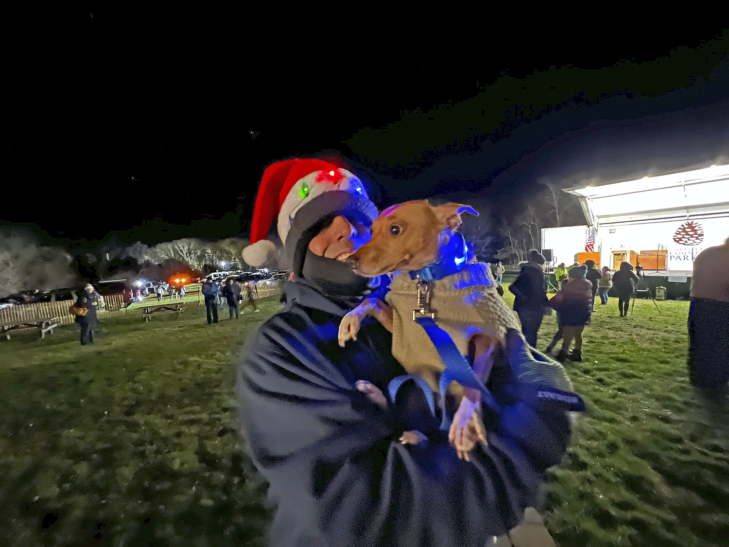 The lighting of the Big Duck is a community event. Dana Shaw photo